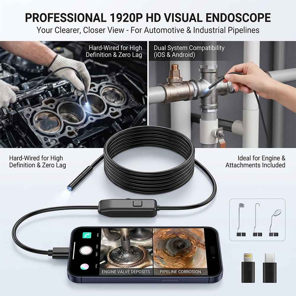 🔍 1920P HD Endoscope Camera – A Gift He'll Actually Use 🛠️