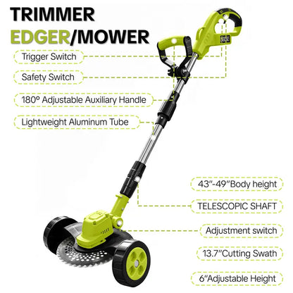 🌿⚡Trim, Edge & Clean Up Your Yard Faster ⚡ Cordless 3-in-1 Lawn Trimmer with Battery