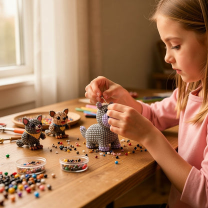 🧵✨ Tiny 3D Beaded Animal DIY Kit – Turn Tiny Beads Into Treasured Handmade Animals, Great for Cozy Afternoons & Thoughtful Gifts
