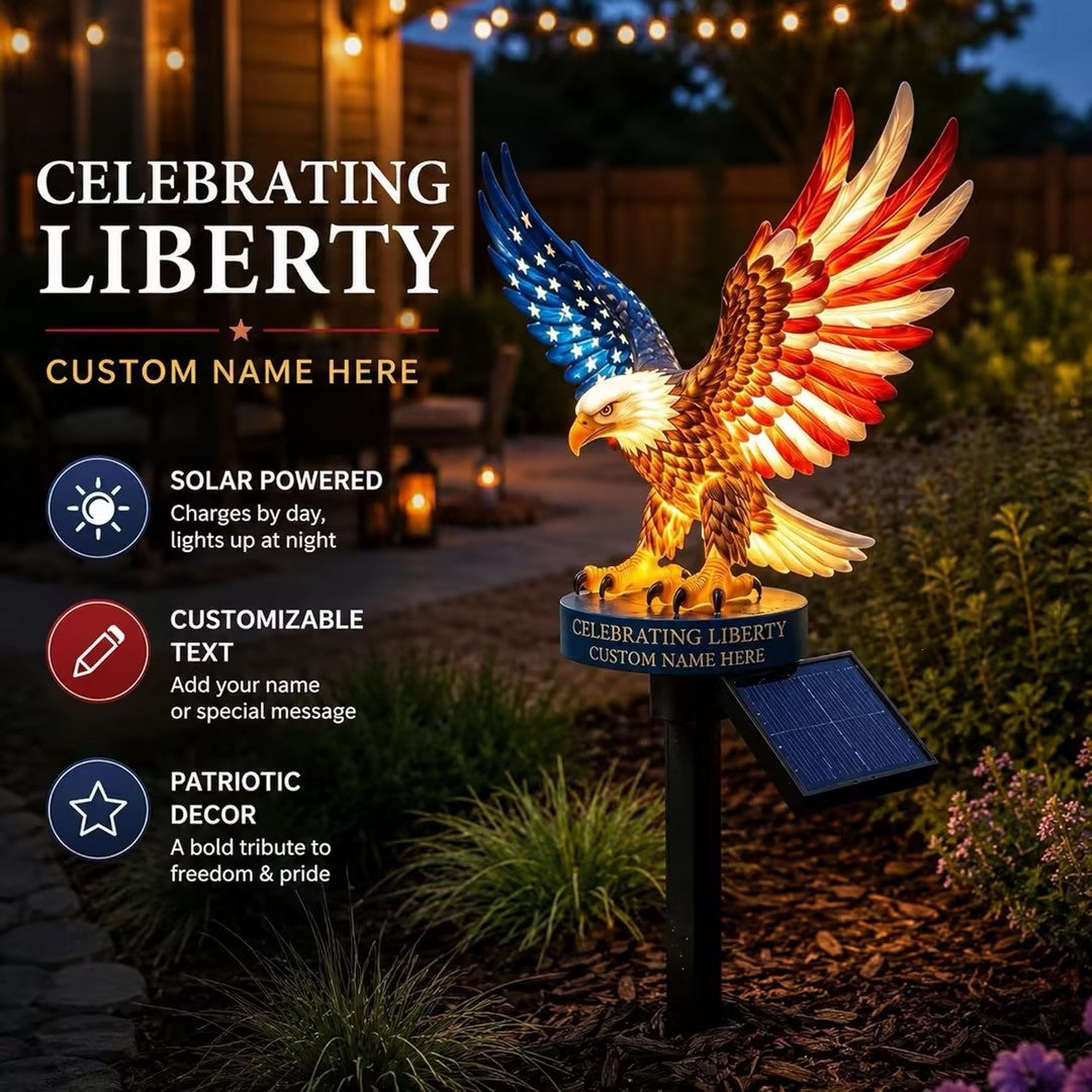 🦅 Personalized Solar Eagle Garden Light