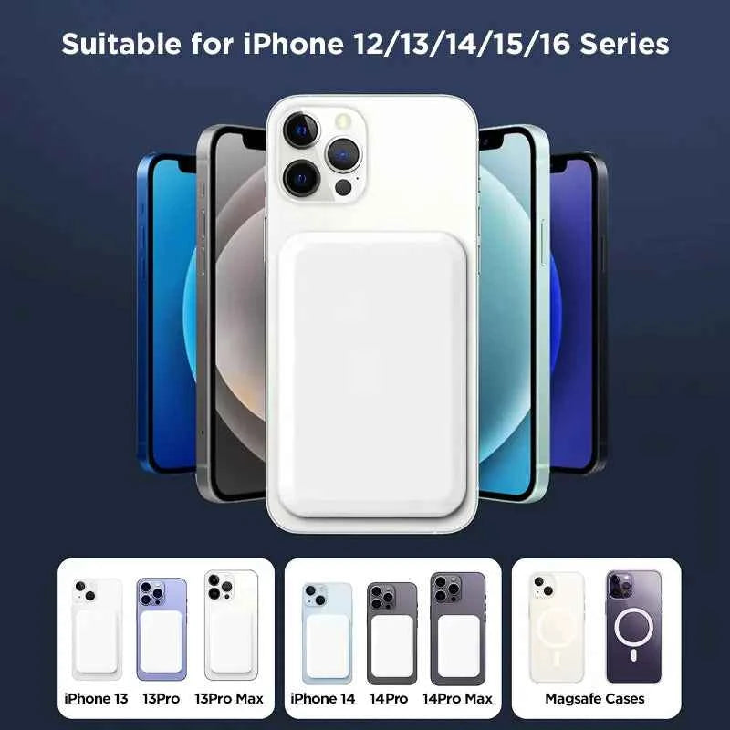 ⚡ 5000mAh MagSafe Power Bank | Wireless Fast Charger for iPhone