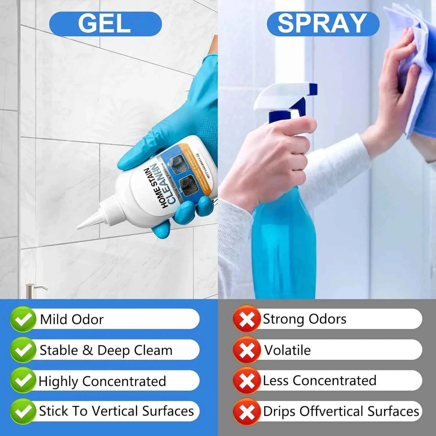 🔥Last Day 55% OFF🔥Home Stain Cleaner Gel with Scrub Brush-No More Stain✨