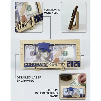 🎁Buy 1 Get 1 Free🎁|🎓 Class of 2026 Money Holder – Unique Wooden Cash Gift Box🧑‍🎓