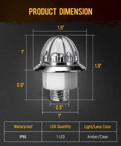 💖🎁2026 Mother's Day Gifts 50% Off--🎁3/4 Inch LED Amber Watermelon Side Marker Light