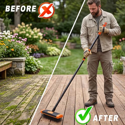 🌱🛠️ Limited Offer 49% OFF✨ Long Handle Weeding & Scrubbing Brush | Remove Moss, Rust, Stains & Tough Grime