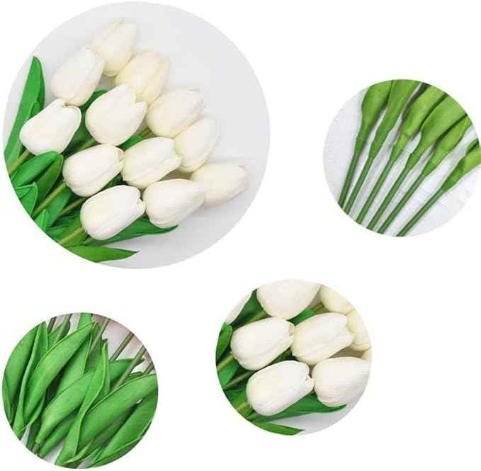 Last Day Promotion! 🔥Outdoor/Indoor UV Resistant & Waterproof Faux Tulip Bouquet 10Pcs Artificial Flower Decor ✅