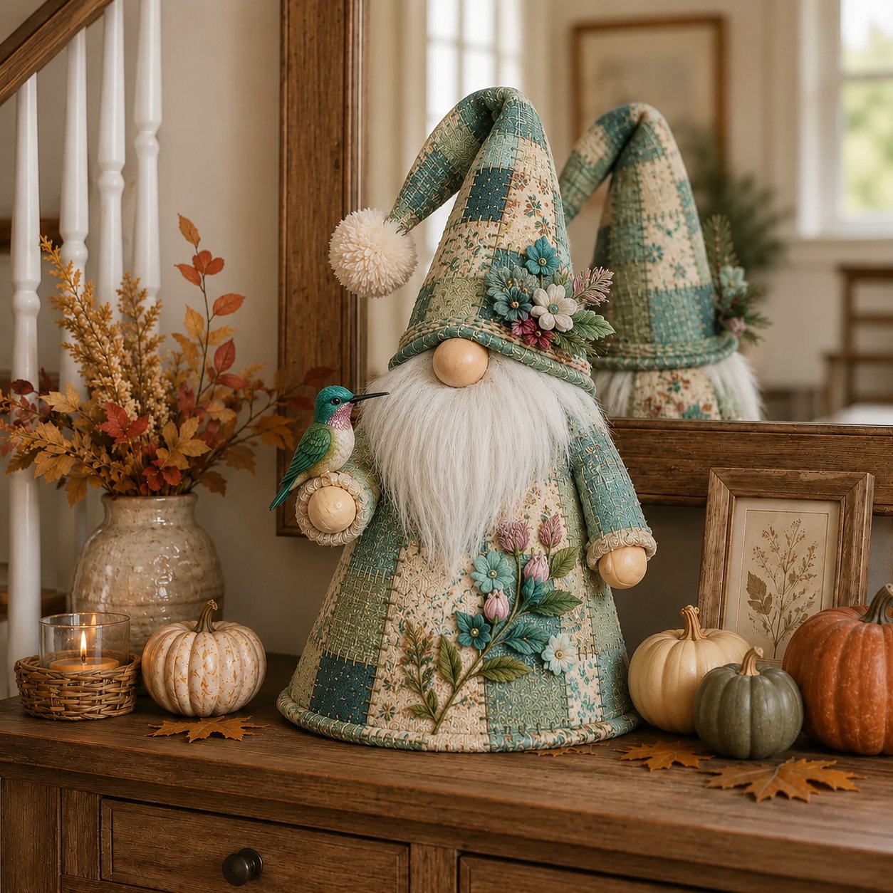 HOT SALE 49% OFF – 🐦 Patchwork Bird Gnome Light Collection | Warm Glowing Tabletop Decor with Farmhouse Patchwork Details for Mantels, Shelves & Holiday Gifts