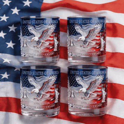 🦅 USA 250th Anniversary Commemorative Glass (1776–2026)