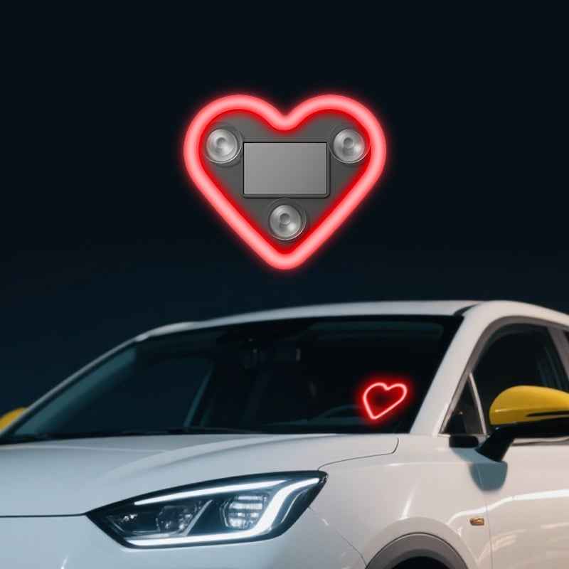 🔥 Solar Powered Wireless LED Heart Shape C-Pillar Neon Light