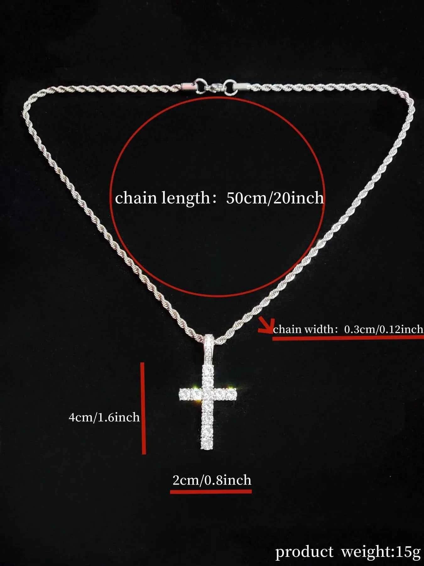 💎 Cross Twist Chain Pendant Necklace | Trendy Hip Hop Style