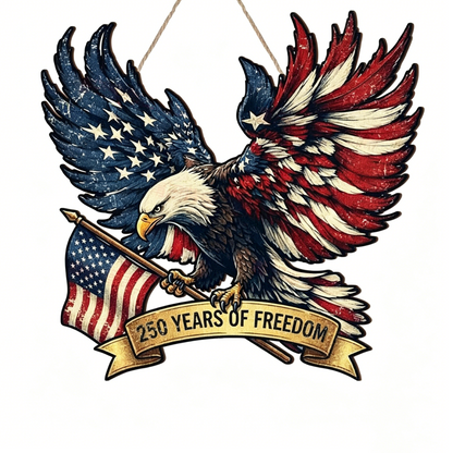 🎆 USA Independence Day Sign | Patriotic Wooden Door Decor
