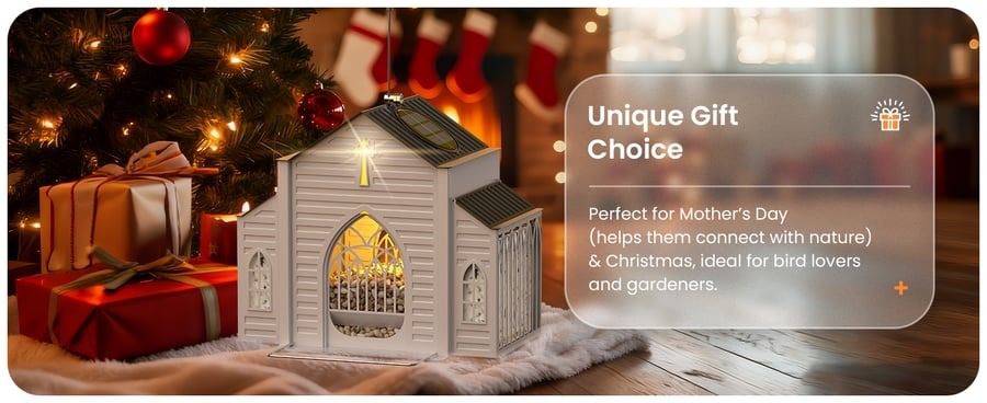 🔥Last Day 49% OFF-✝️Church-Shaped Metal Solar Bird Feeder🐦️✨