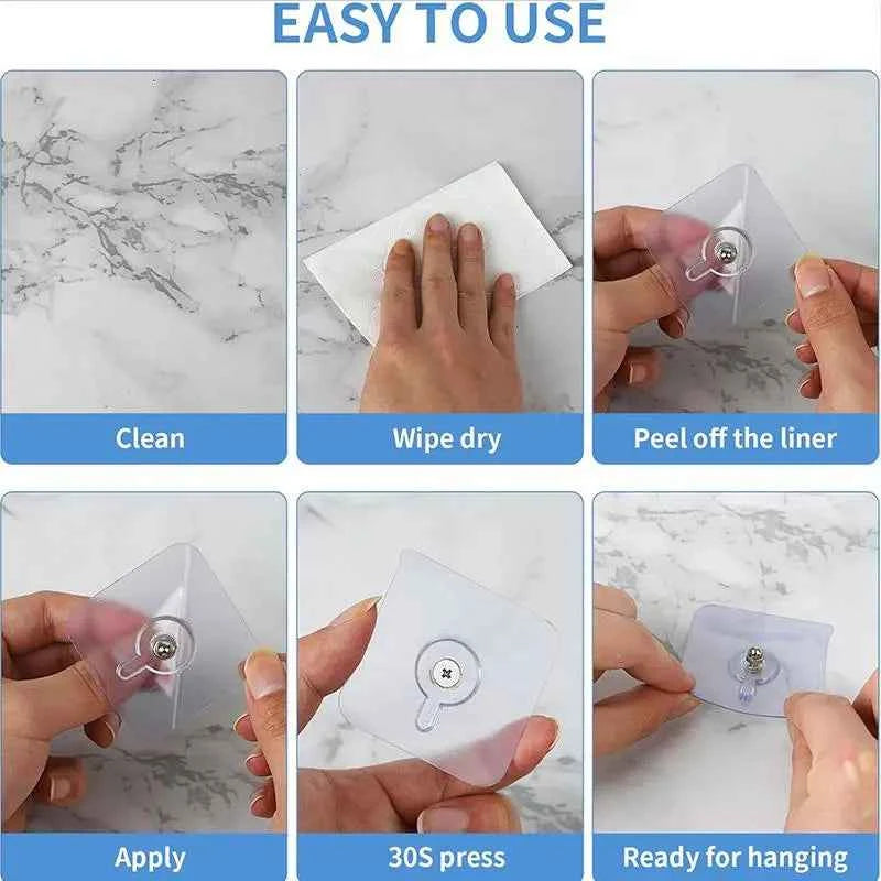 🧲 40PCS Self-Adhesive Wall Hooks | Bathroom & Kitchen Organizer