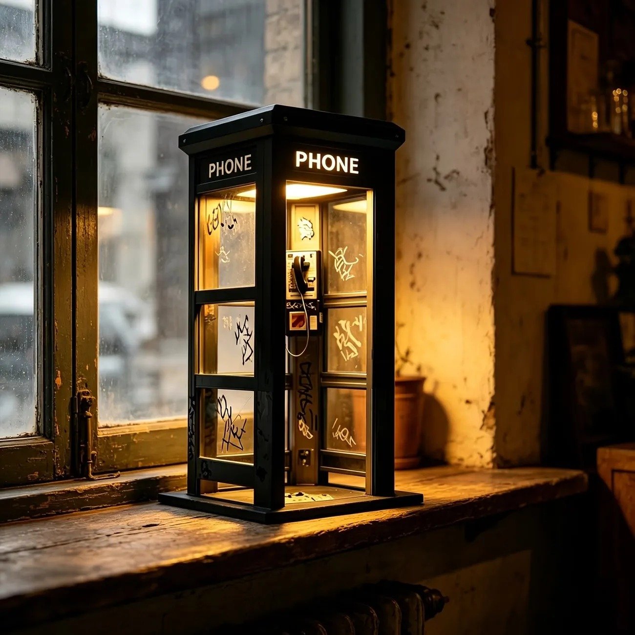 🔥Hot Sale 50% OFF✨Vintage Phone Booth Ambient Lamp🎇