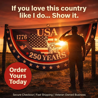 🗽USA 100% Veteran Owned / Handcrafted in USA-250th Anniversary Banners