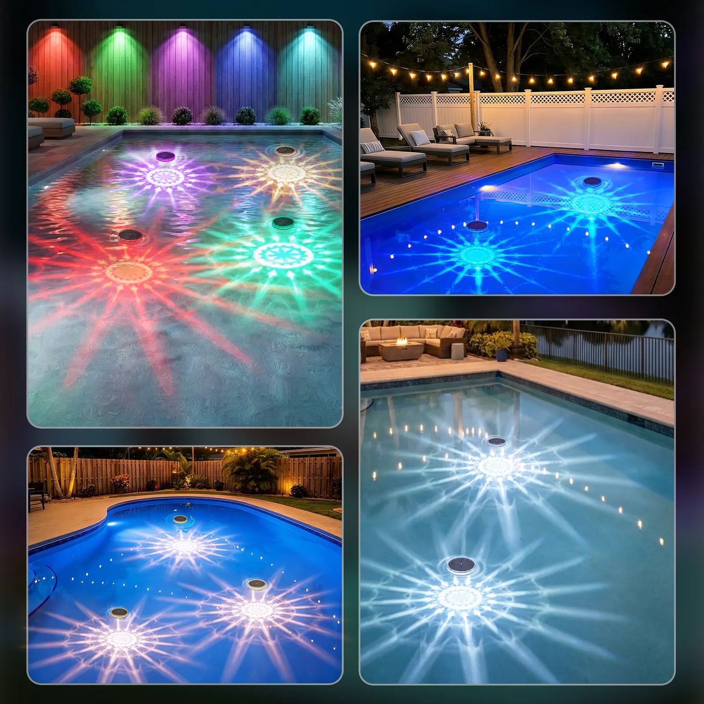 💥Limited Time 49% OFF🌈 Solar Floating Pool Lights | RGB Remote Control