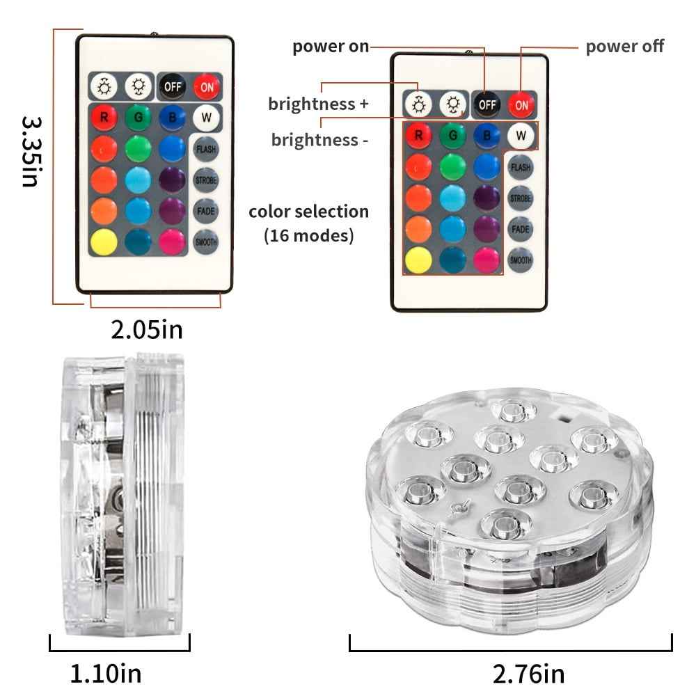 💥Submersible LED Pool Lights (RF Remote Control )