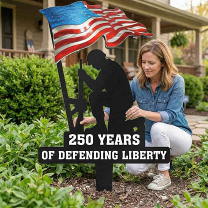 💥🔥 First 50 pieces🔥💥 ✨🇺🇸🗽  Metal Garden Stake – 🎖️ 250 Years of Defending Liberty
