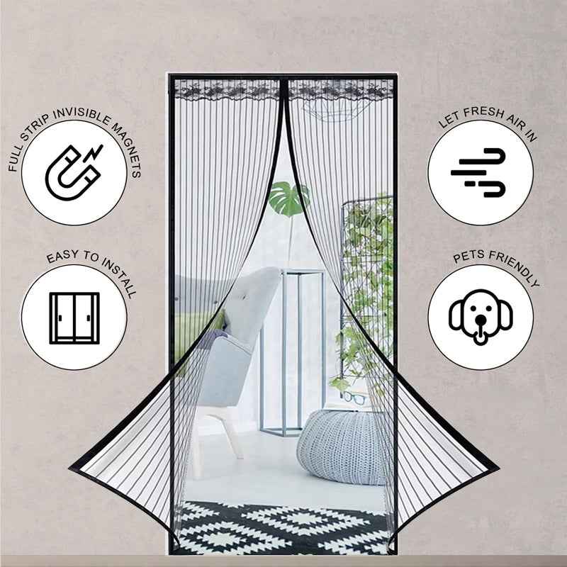 Magic Mesh Summer Magnetic Mosquito Screen Door Curtain