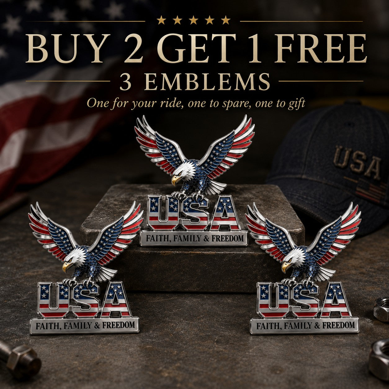 🔥 Today Only 49% OFF 🇺🇸 Patriotic Metal Emblem Collectible