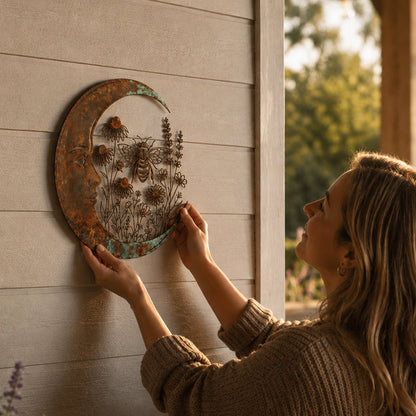 🔥Last Day 50% OFF Sola🔥-🌟🌜️Crescent Moon Bee Wall Decor🐝