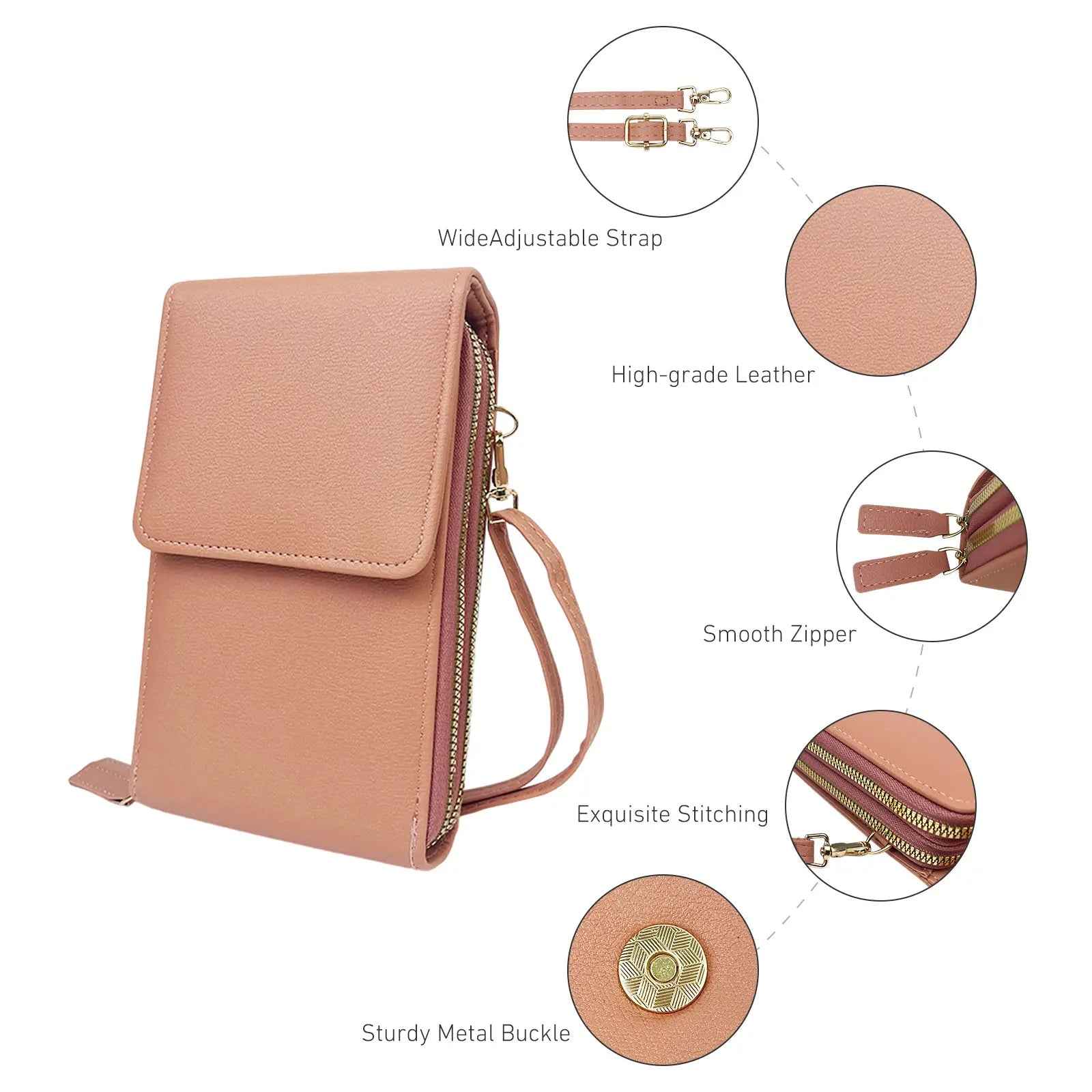 🎀Chic Mini Leather Crossbody Bag | Women Lightweight Phone Purse Wallet Bag
