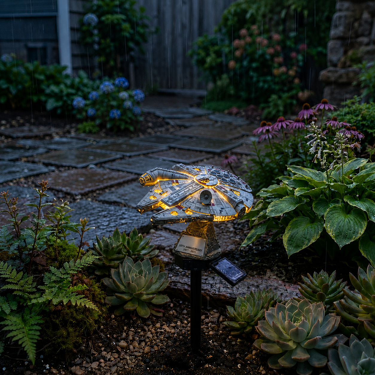 🌌 TODAY ONLY—🔥 Save 52% 🚀 Sci-Fi Starship Solar Garden Light ✨ Light Up Your Outdoor Space