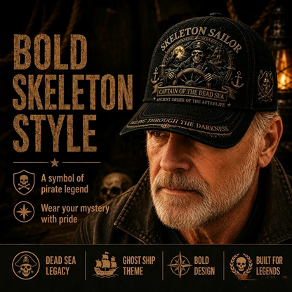 🏴‍☠️✨ Limited Time 50% OFF✨ Skeleton Sailor Hat | Captain Of The Dead Sea Halloween Costume Accessory