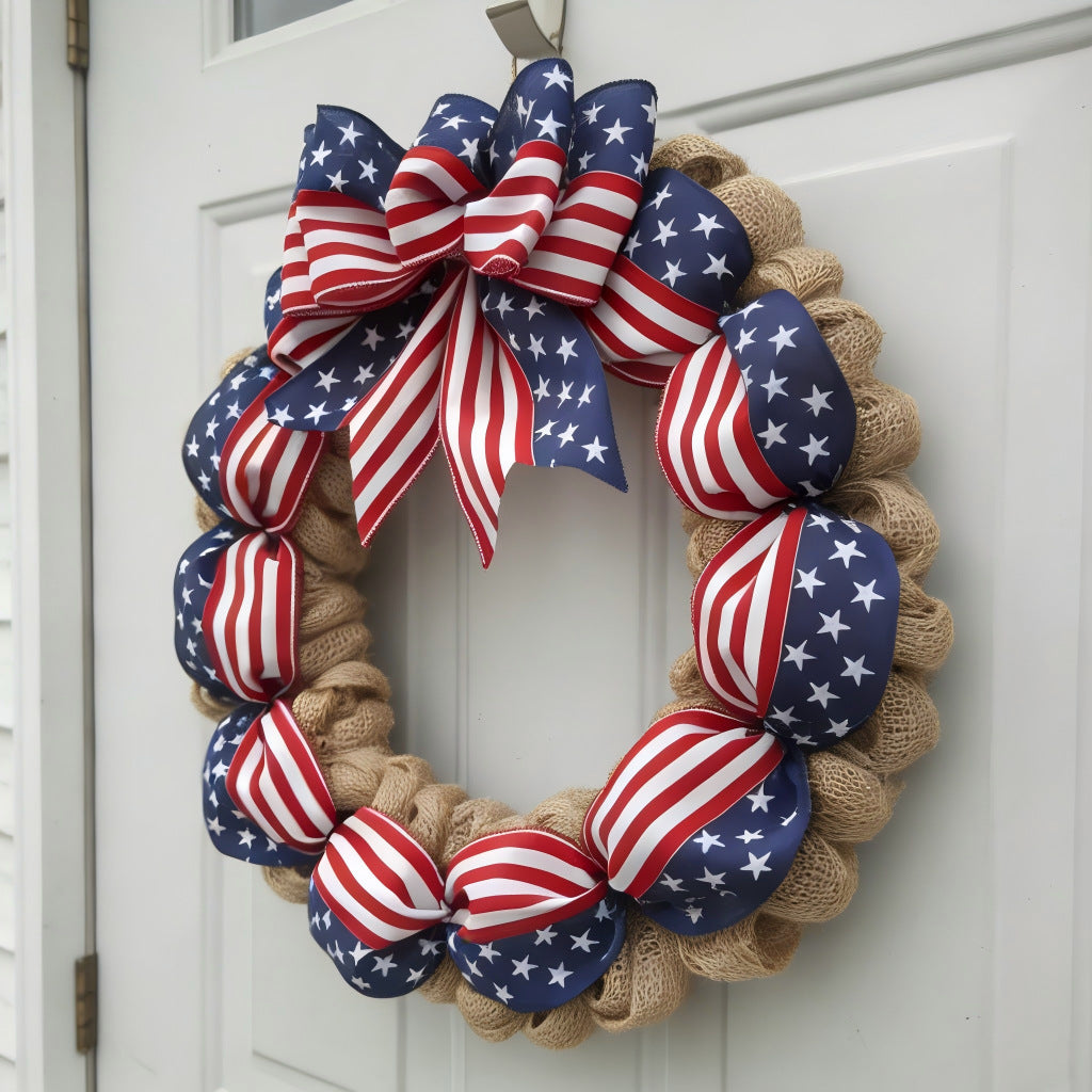 🌿 Pine Cone Wreath with Bow | Front Door Decoration