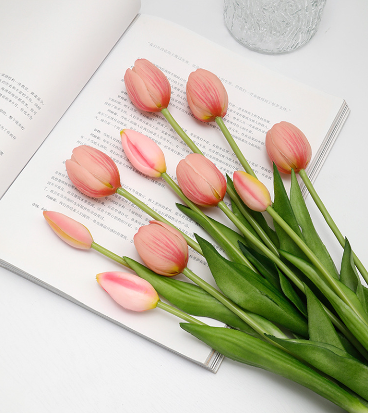 Last Day Promotion! 🔥Outdoor/Indoor UV Resistant & Waterproof Faux Tulip Bouquet 10Pcs Artificial Flower Decor ✅