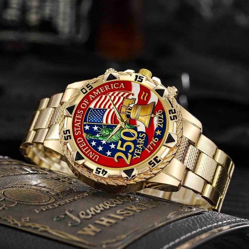 ⌚🔥 Today Only 49% OFF🔥 American Anniversary Badge Watch | Personalized Flag Design for Men