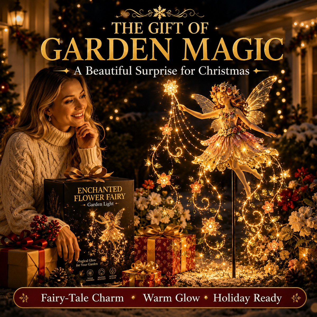 🎁Last Day 49% OFF-✨ Enchanted Flower Fairy Solar Garden Light – Magical Glowing Outdoor Christmas Yard Decor 🧚🌸