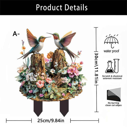 🏡 Decorative Bird Castle Stakes | Acrylic Landscape Ornament