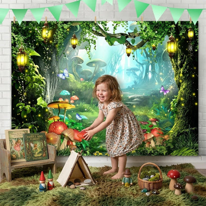 🔥Hot Sale Promotion 49% OFF🎁Magical Forest Floral & Butterfly Backdrop Banner