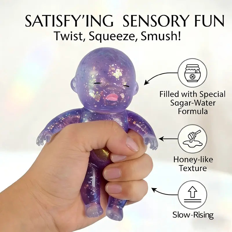 🧸 Squishy Baby Glitter Toy | Slow Rising Stress Relief Fidget