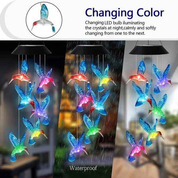 🦋Enhance Your Garden✨Creative Bird Design Solar Wind Chimes
