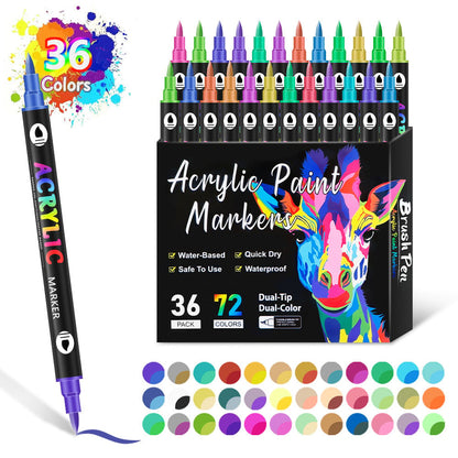 🔥Last Day Promotion-52% OFF - Dual Tip Acrylic Paint Pen Marker🖊️✏️🎨