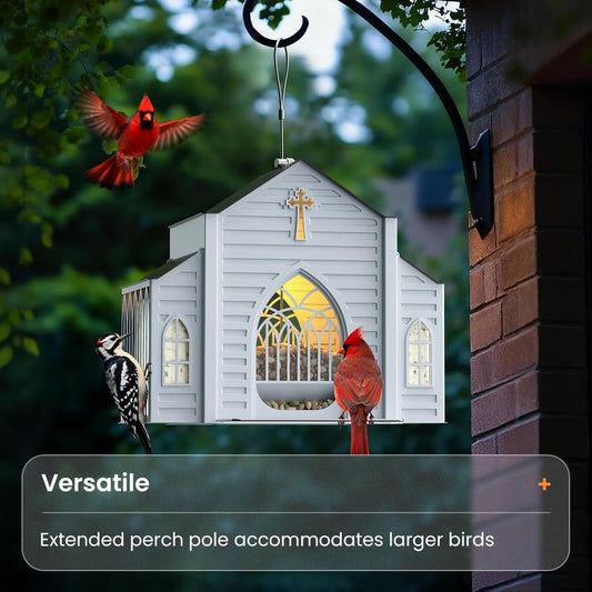 🔥Last Day 49% OFF-✝️Church-Shaped Metal Solar Bird Feeder🐦️✨