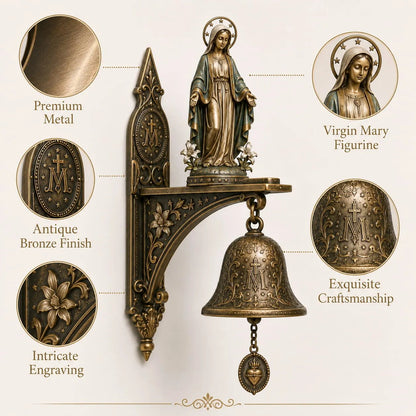 Our Lady of Grace Bronze Miraculous Medal Wall Bell✨ Invite Peace, Grace & Blessings into Your Home 🙏