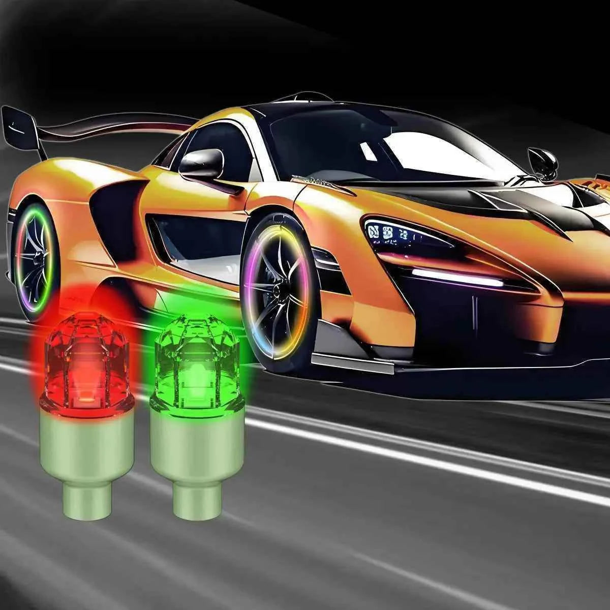 🚗 LED Wheel Light Valve Caps | Waterproof Vibration-Sensitive Glow