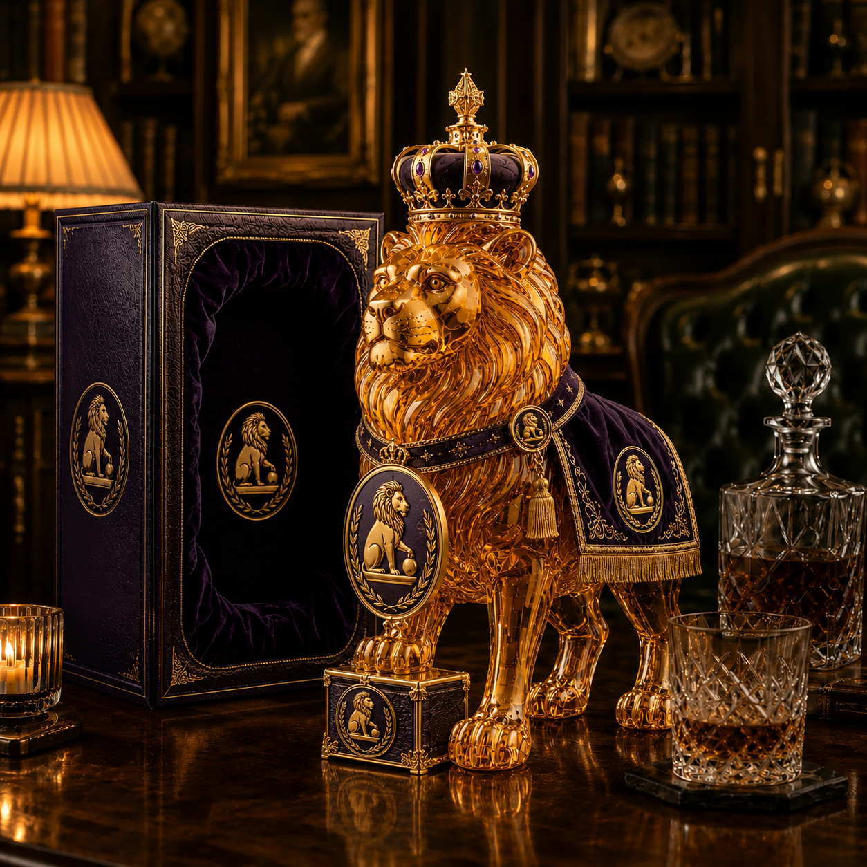 👑Crown 87th Anniversary Royal Lion Whiskey Bottle