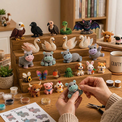🧵✨ Tiny 3D Beaded Animal DIY Kit – Turn Tiny Beads Into Treasured Handmade Animals, Great for Cozy Afternoons & Thoughtful Gifts