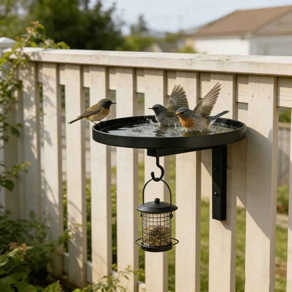 📢📢40% OFF !!!⏰Wall-Mounted Metal Bird Bath – Antique Bronze Finish 🐦🛁🧱🏡