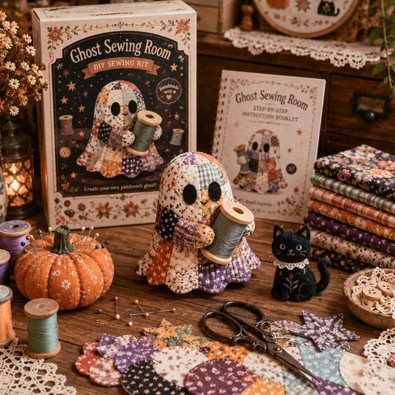 🔥LAST DAY 50% OFF - 👻Little Ghost’s Cozy Halloween DIY Patchwork Kit