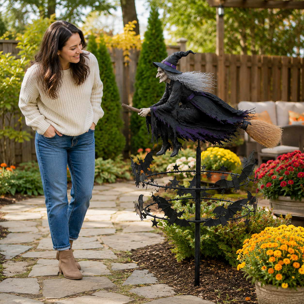 🔥 Limited time 65% OFF – 🧙‍♀️ The Enchanted Witch Garden Wind Spinner