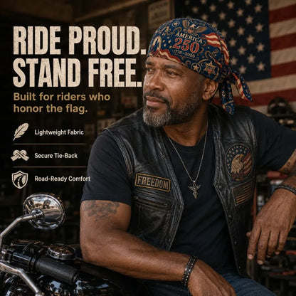 🚨FLASH SALE - 🎖️America 250 Tribute Biker Do Rag(✨Moisture-Wicking All-Day Comfort}