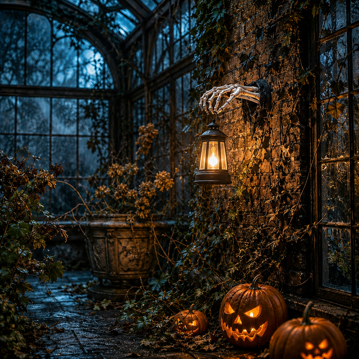 🔥🕯️Light Up The Dark Side-Skeleton Hand Wall Lantern💀🖤