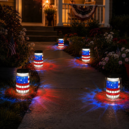 🎆 4th of July Solar Patriotic Mason Jar Lantern🏮