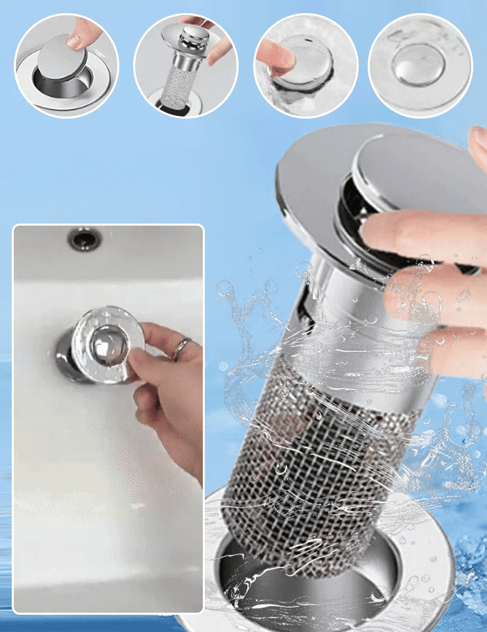 37% OFF End TODAY🔥Pop Up Sink Drain Strainer🚫Clog-Free Drain in Seconds!
