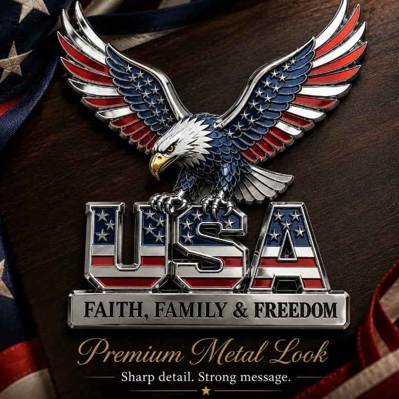 ★USA Faith, Family & Freedom* Metal Emblem